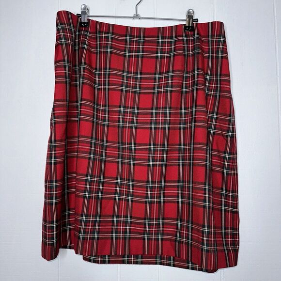 Talbots Dresses & Skirts - Talbots Women’s Tartan Plaid Pencil Skirt Red Size 16W